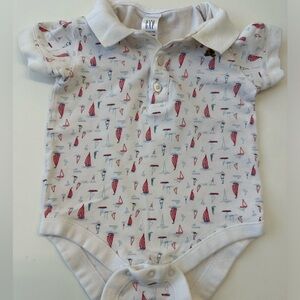 Vintage baby Gap 6-12 months onesie sailboat print